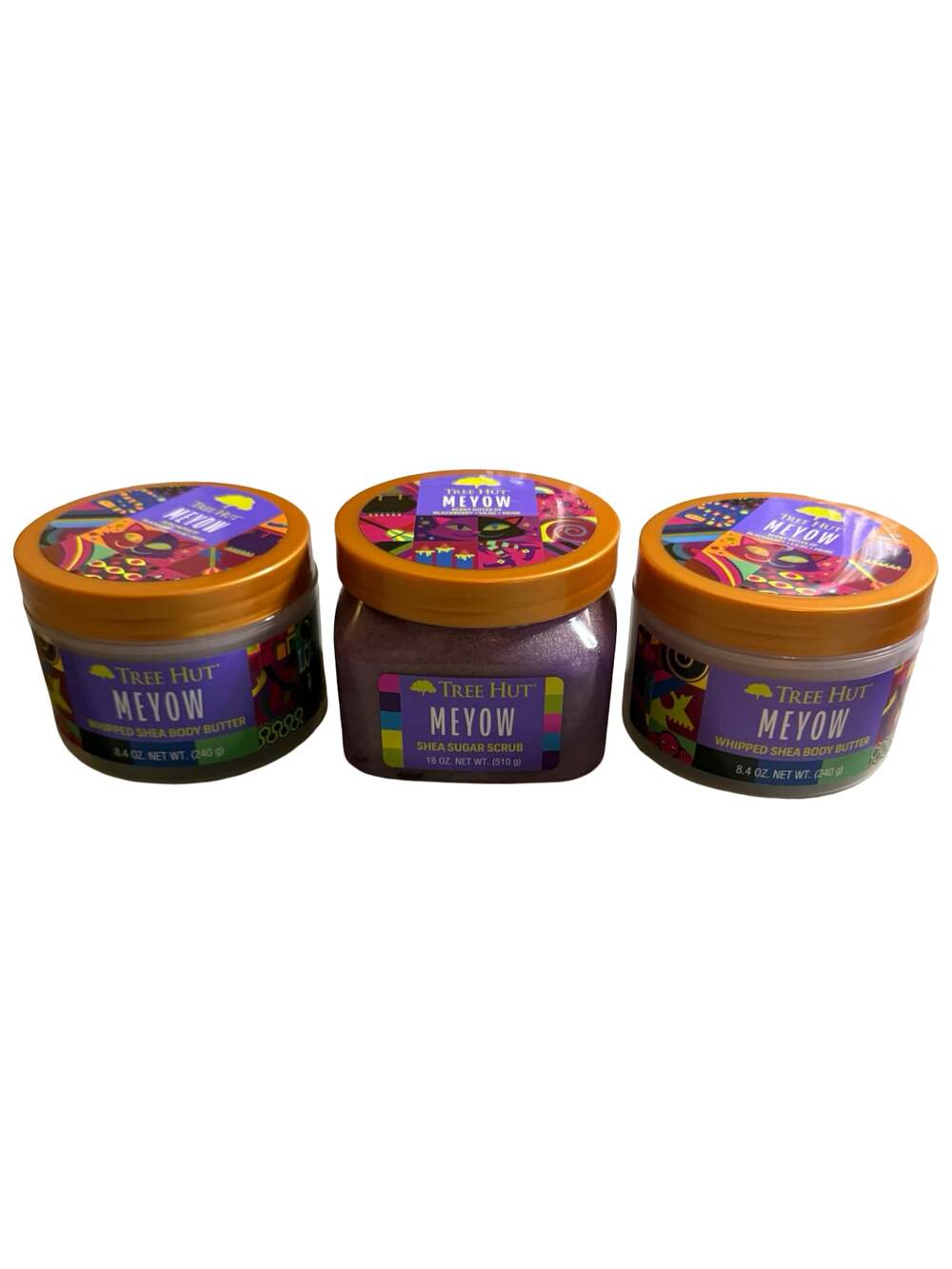 Tree Hut Meyow Shea Sugar Scrub and Whipped Shea Body Butter 3-Piece Set